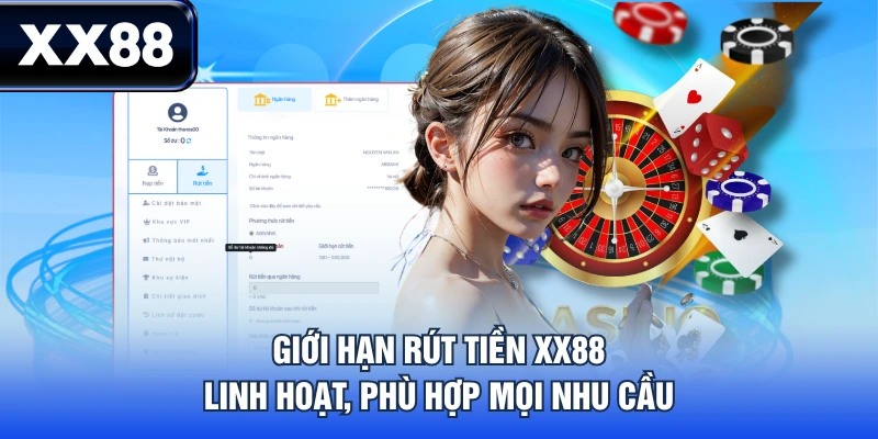 Giới hạn rút tiền XX88 linh hoạt, phù hợp mọi nhu cầu